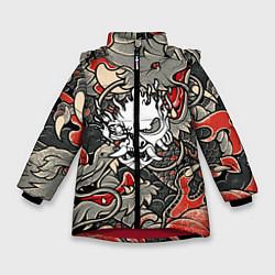 Куртка зимняя для девочки CYBERPUNK2077 SAMURAI, цвет: 3D-красный