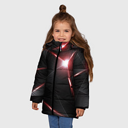 Куртка зимняя для девочки 3D свечение, цвет: 3D-черный — фото 2