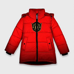 Зимняя куртка для девочки Манчестер Юнайтед лого 2020