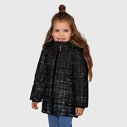 Куртка зимняя для девочки Глитч помехи ошибка текстура, цвет: 3D-светло-серый — фото 2