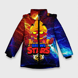 Куртка зимняя для девочки BRAWL STARS EVIL GENE ДЖИН, цвет: 3D-черный