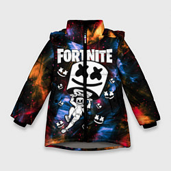 Куртка зимняя для девочки FORTNITE x MARSHMELLO, цвет: 3D-светло-серый