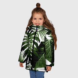 Куртка зимняя для девочки Джунгли, цвет: 3D-черный — фото 2