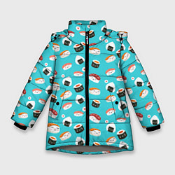 Куртка зимняя для девочки Sushi, цвет: 3D-светло-серый