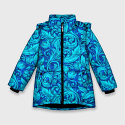 Куртка зимняя для девочки Флора Flora, цвет: 3D-черный