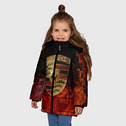 Куртка зимняя для девочки PORSCHE ПОРШЕ, цвет: 3D-черный — фото 2