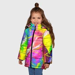 Куртка зимняя для девочки ТИ-ДАЙ, цвет: 3D-черный — фото 2