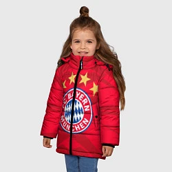 Куртка зимняя для девочки BAYERN MUNCHEN, цвет: 3D-красный — фото 2