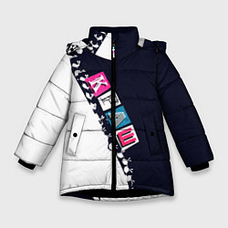 Куртка зимняя для девочки Краш, цвет: 3D-черный