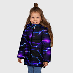 Куртка зимняя для девочки Технологии будущее нано броня, цвет: 3D-красный — фото 2
