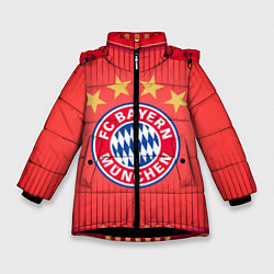 Куртка зимняя для девочки BAYERN MUNCHEN, цвет: 3D-черный