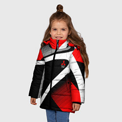 Куртка зимняя для девочки Mitsubishi ФОРМА, цвет: 3D-светло-серый — фото 2