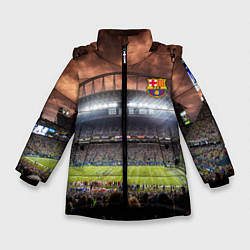 Куртка зимняя для девочки FC BARCELONA, цвет: 3D-черный