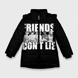 Куртка зимняя для девочки Friends Dont Lie, цвет: 3D-черный