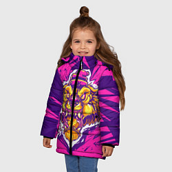Куртка зимняя для девочки Граффити Лев, цвет: 3D-черный — фото 2