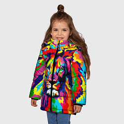 Куртка зимняя для девочки Лев Artistic Art, цвет: 3D-красный — фото 2
