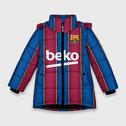 Куртка зимняя для девочки FC Barcelona 2021, цвет: 3D-черный