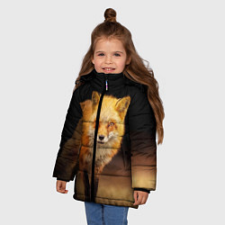 Куртка зимняя для девочки Лиса, цвет: 3D-черный — фото 2