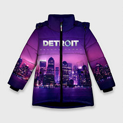 Куртка зимняя для девочки Detroit Become Human S, цвет: 3D-черный
