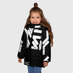Куртка зимняя для девочки КИБЕРПАНК СИМВОЛ, цвет: 3D-светло-серый — фото 2