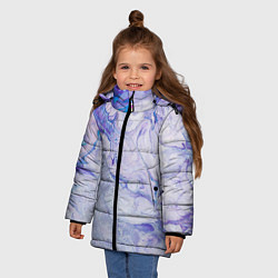 Куртка зимняя для девочки Разводы сиреневой краской, цвет: 3D-черный — фото 2