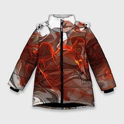 Куртка зимняя для девочки ОГОНЬ, цвет: 3D-черный