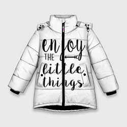 Куртка зимняя для девочки Enjoy, цвет: 3D-черный