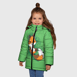 Куртка зимняя для девочки Удачливый лис, цвет: 3D-черный — фото 2