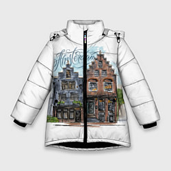 Куртка зимняя для девочки Амстердам, цвет: 3D-черный