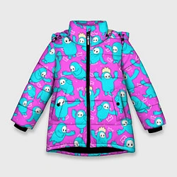 Куртка зимняя для девочки Fall guys Pink, цвет: 3D-черный