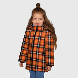 Куртка зимняя для девочки Шотландская клетка, цвет: 3D-черный — фото 2