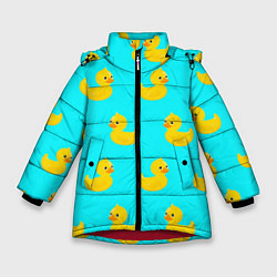 Куртка зимняя для девочки Уточки, цвет: 3D-красный