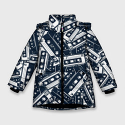 Куртка зимняя для девочки Retro pattern, цвет: 3D-черный