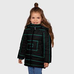 Куртка зимняя для девочки Геометрия нарушена, цвет: 3D-черный — фото 2