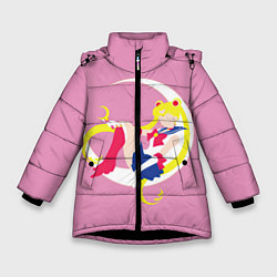 Куртка зимняя для девочки Сейлор мун, цвет: 3D-черный
