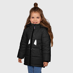 Куртка зимняя для девочки Спящий кот, цвет: 3D-светло-серый — фото 2