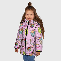 Куртка зимняя для девочки Сладкоежка, цвет: 3D-черный — фото 2