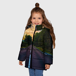 Куртка зимняя для девочки Дорога, цвет: 3D-черный — фото 2