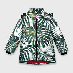 Куртка зимняя для девочки Тропики, цвет: 3D-красный