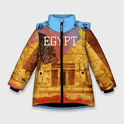 Куртка зимняя для девочки Египет Пирамида Хеопса, цвет: 3D-черный