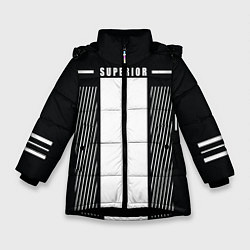 Куртка зимняя для девочки SUPERIOR, цвет: 3D-черный