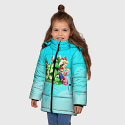 Куртка зимняя для девочки Mario, цвет: 3D-черный — фото 2