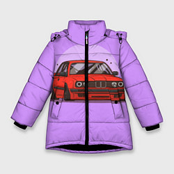 Куртка зимняя для девочки БМВ Пандем, цвет: 3D-черный