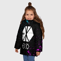 Куртка зимняя для девочки EXO BAND, цвет: 3D-черный — фото 2