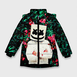 Куртка зимняя для девочки MARSHMELLO ROSES, цвет: 3D-черный