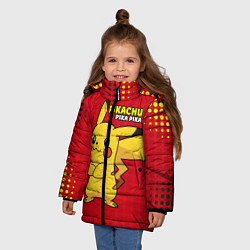 Куртка зимняя для девочки Pikachu Pika Pika, цвет: 3D-красный — фото 2