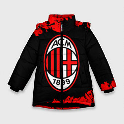 Куртка зимняя для девочки AC MILAN МИЛАН, цвет: 3D-черный