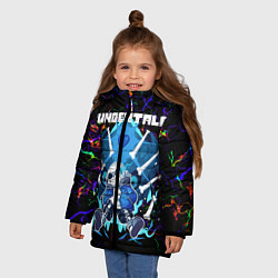 Куртка зимняя для девочки Undertale Sans, цвет: 3D-черный — фото 2