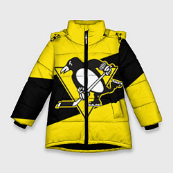 Куртка зимняя для девочки Питтсбург Пингвинз, цвет: 3D-черный