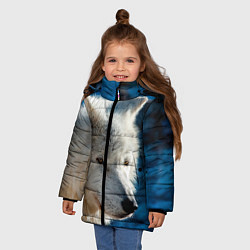 Куртка зимняя для девочки Волк на черном фоне, цвет: 3D-черный — фото 2